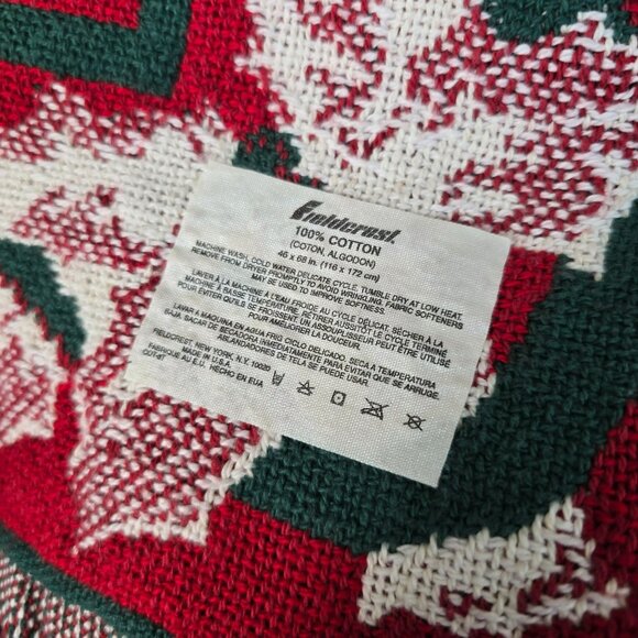 Fieldcrest Throw Blanket Vintage Holiday Christmas Stocking Design VR1807 - Picture 7 of 12